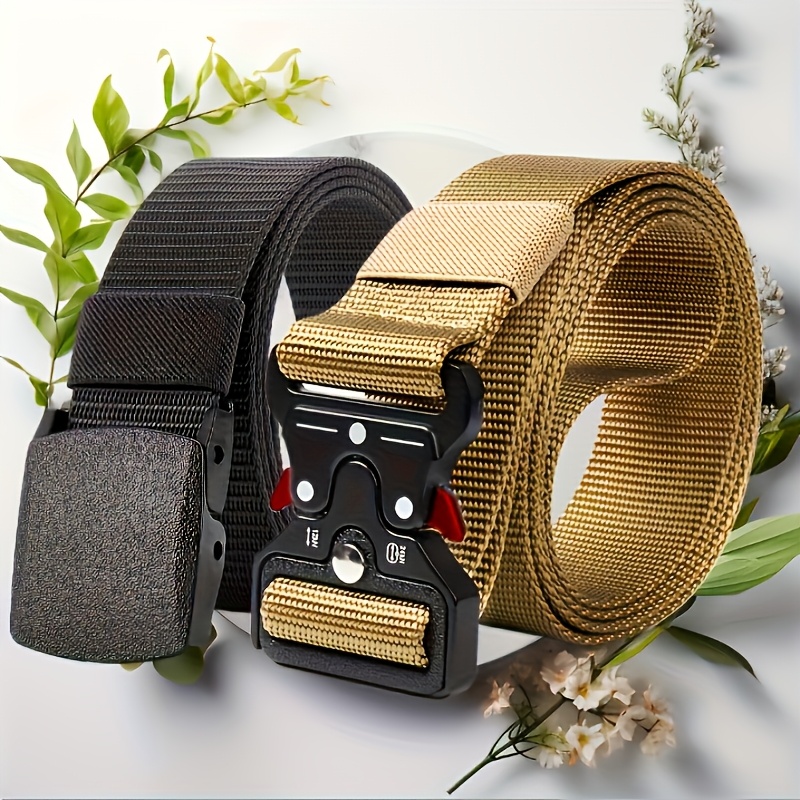 2pcs Tactical Belts with Quick Release Buckles Durable Nylon Stylish & Versatile